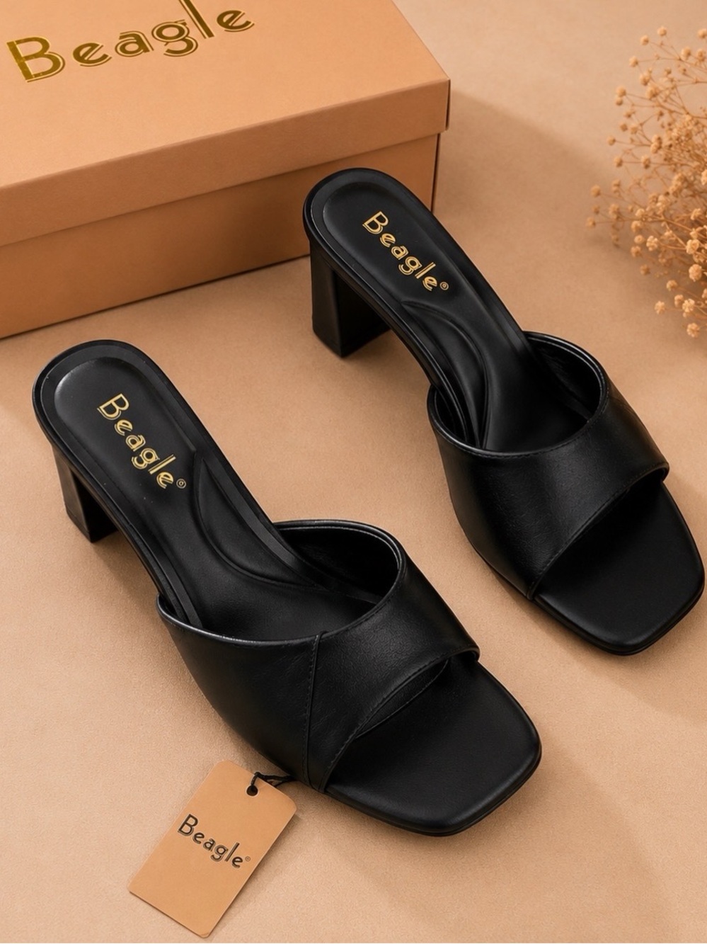 Black Block Heels for Women
